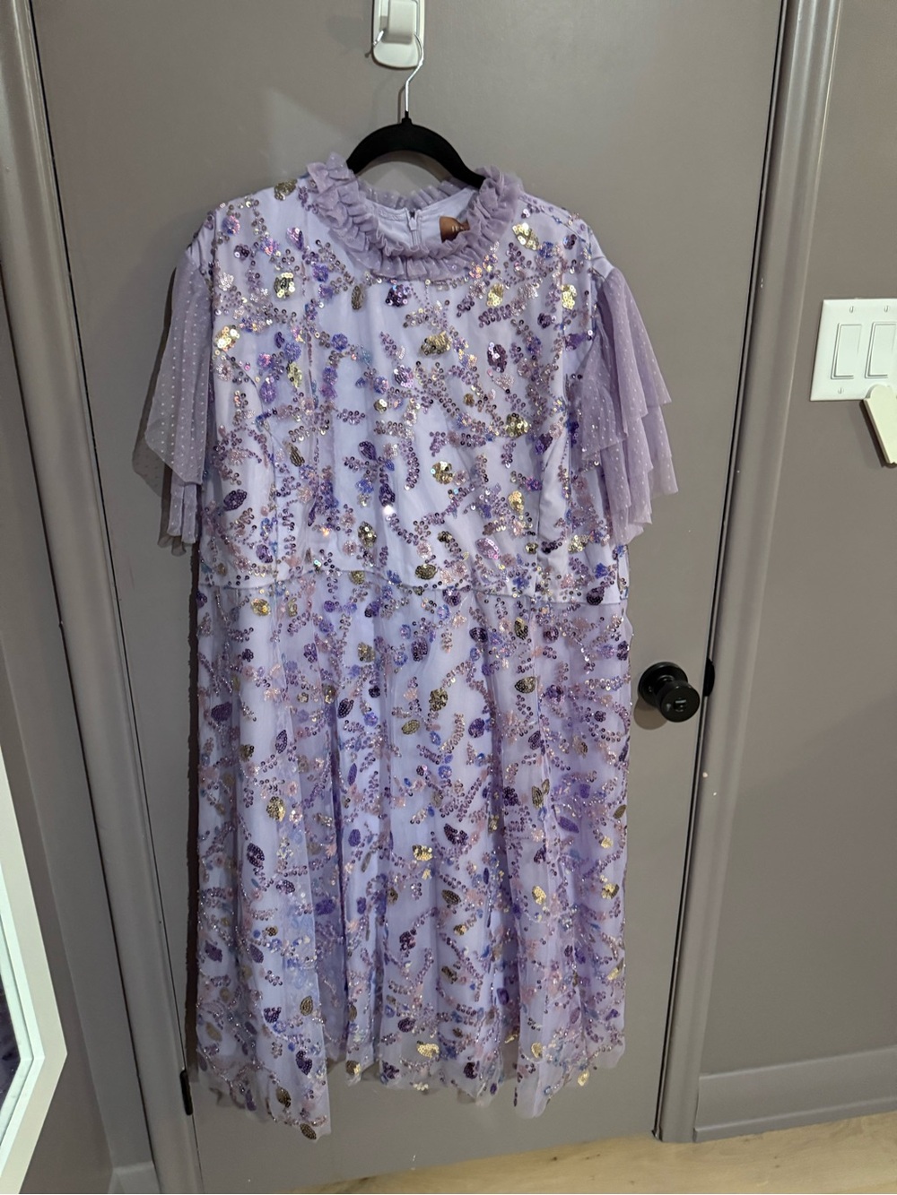 JessaKae Lavender Sequin & Gold Accents Tulle Party Dress